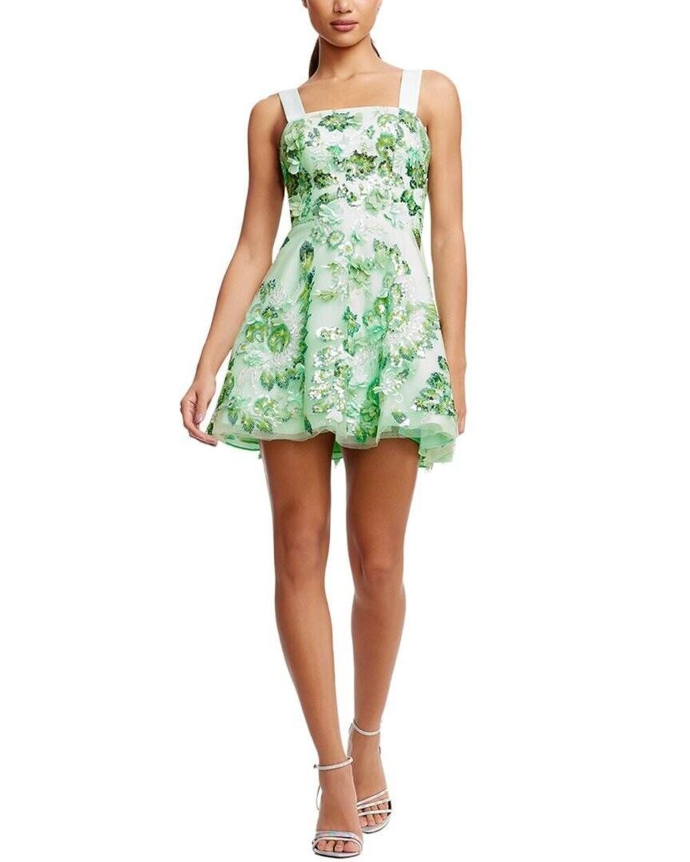 NWT Dress the Population Aurelia Plus Size XXL Sage Fit & Flare Dress